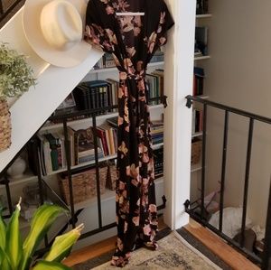 Floral maxi wrap dress
